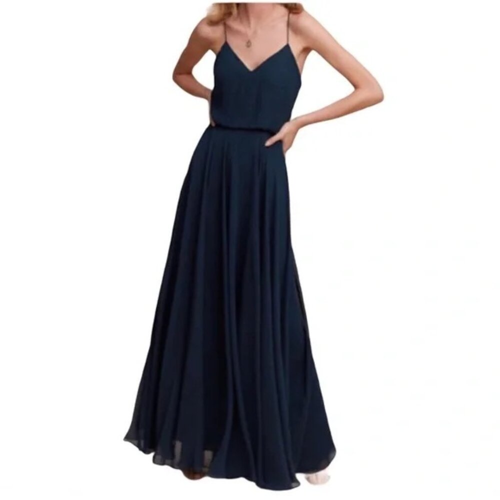 BHLDN Jenny Yoo Inesse Dress in Navy Size 4
